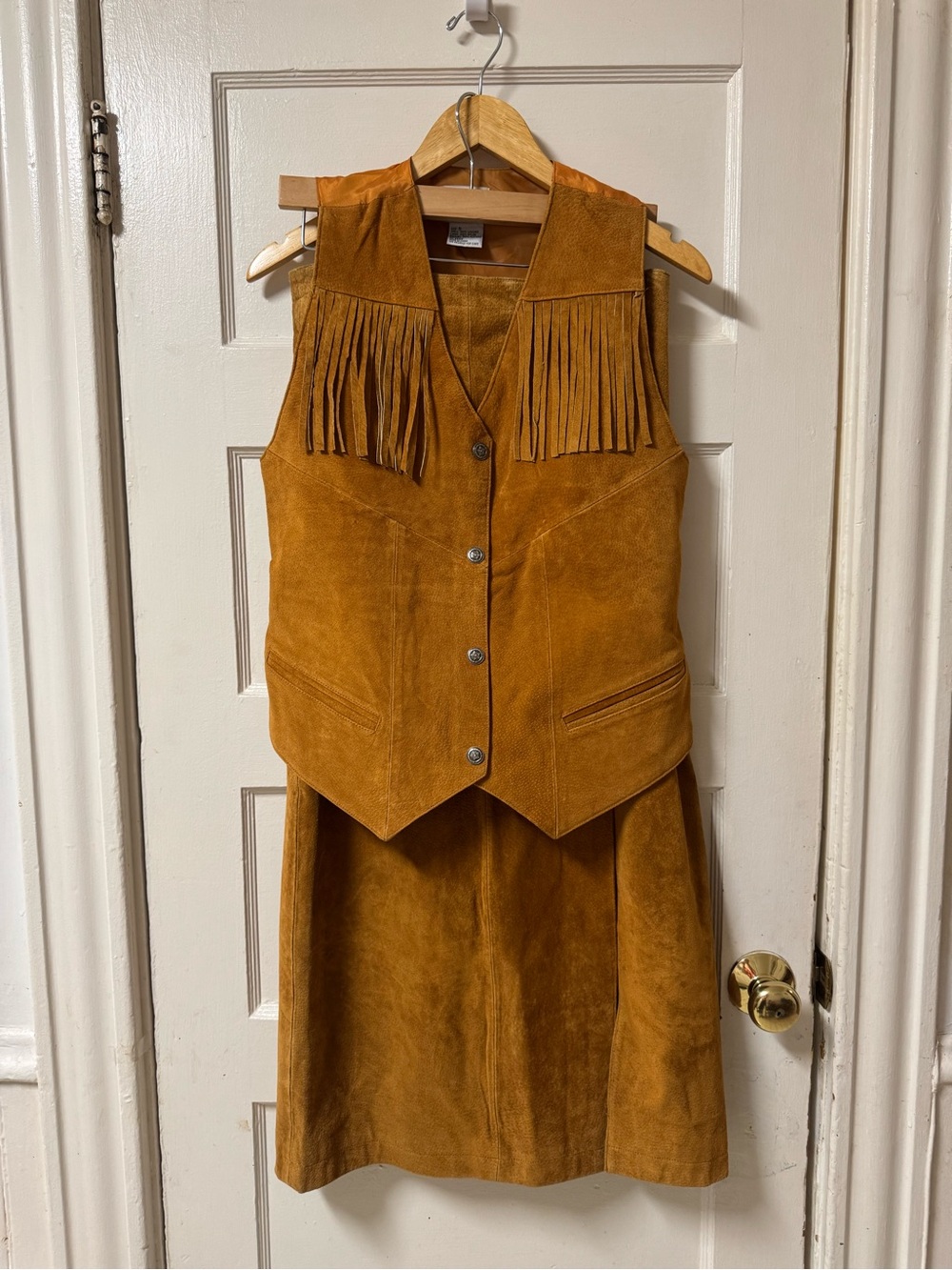 Tillman Vintage Women’s Suede Fringe Vest & Skirt Set size 8